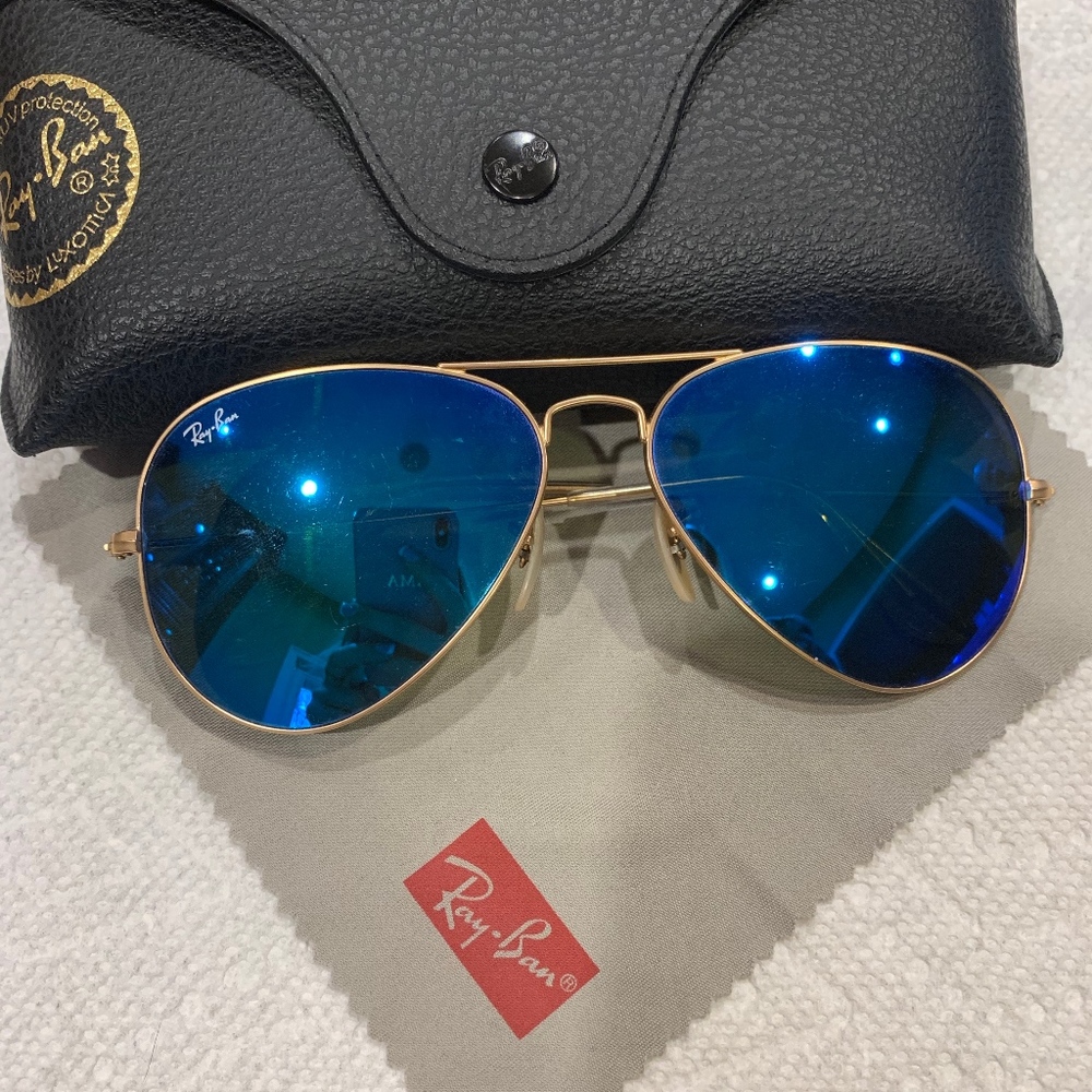 Ray Ban Gold Blue Flash